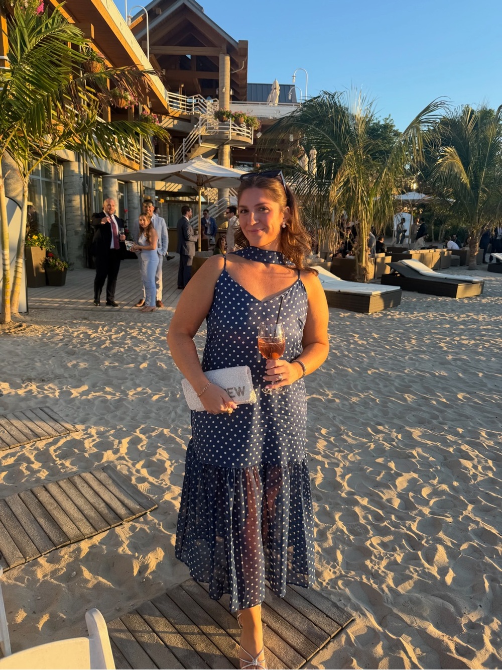 Maeve Navy Polka Dot Maxi Dress